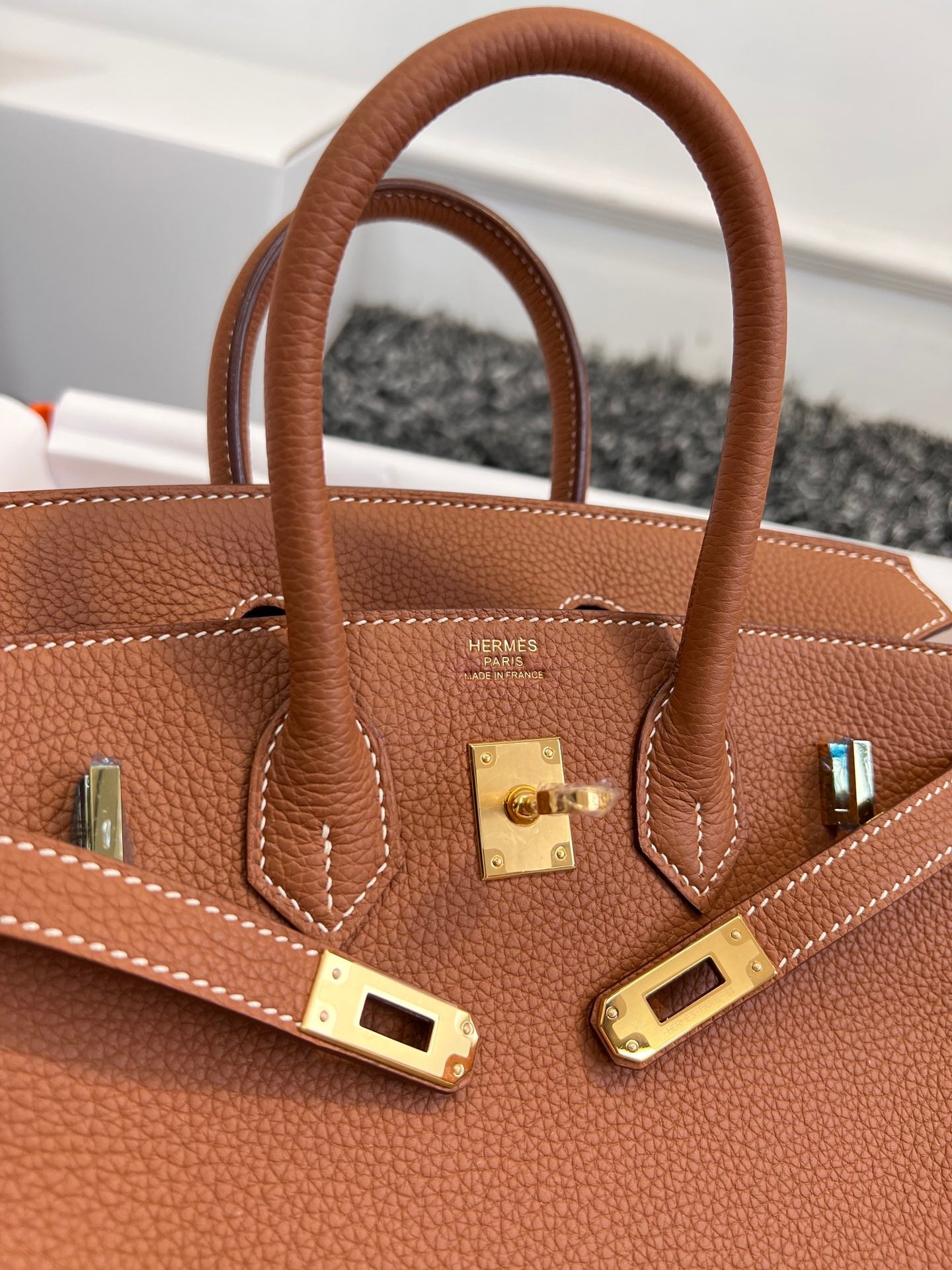 HERMES BIRKIN 25CM GOLD TOGO LEATHER GOLD HARDWARE