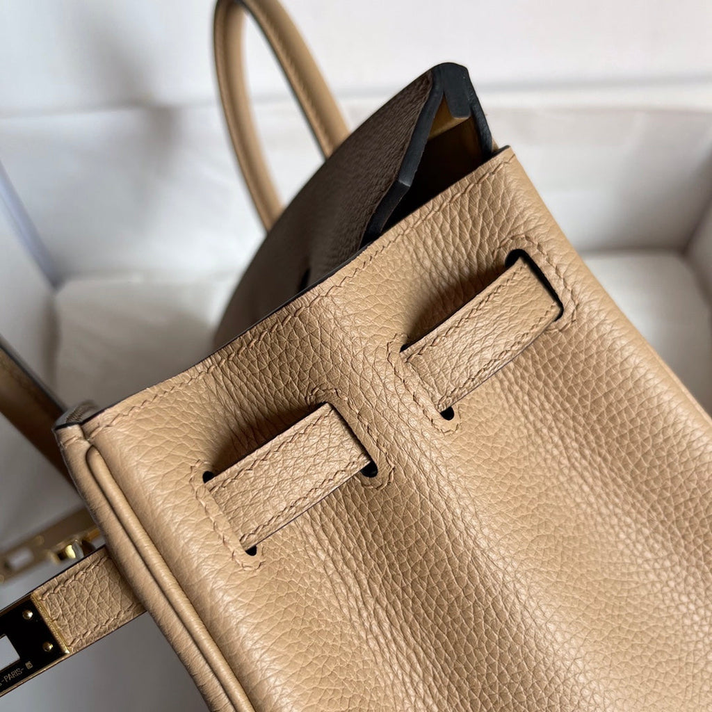 HERMES BIRKIN 25CM BEIGE TOGO LEATHER GOLD HARDWARE
