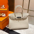 HERMES BIRKIN 30CM CREAMY WHITE TOGO LEATHER SILVER HARDWARE