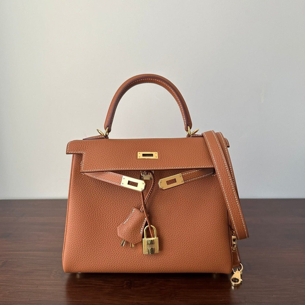 HERMES KELLY 25CM GOLD TOGO GOLD HARDWARE