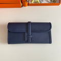 HERMES JIGE ELAN 29 CLUTCH IN NAVY BLUE CALFSKIN