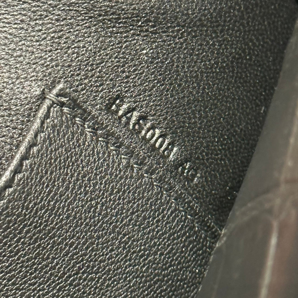 HERMES KELLY CUT 31 IN BLACK SHINY ALLIGATOR LEATHER WITH SILVER HARDWARE