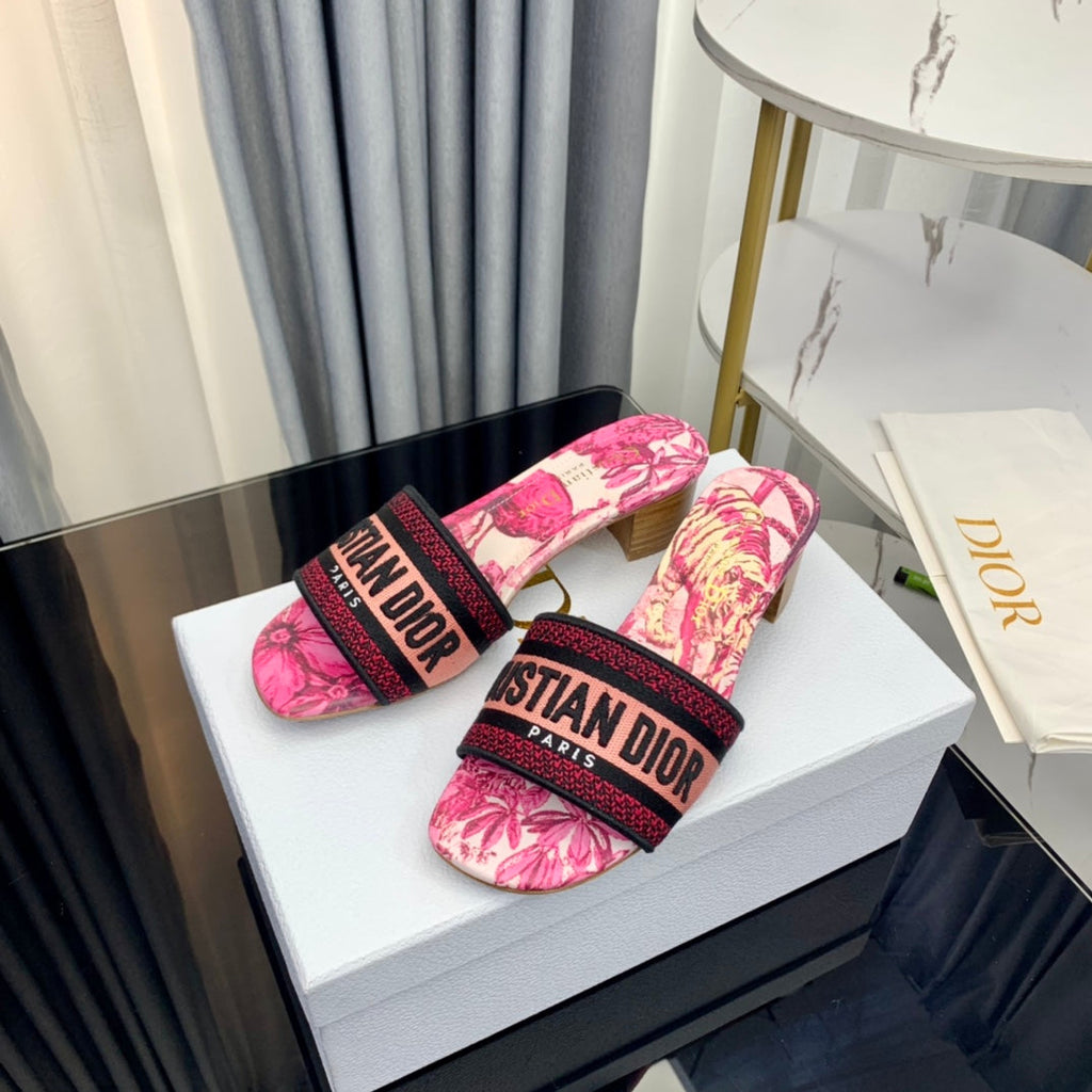 DIOR CD Mule Dway Heeled Slide 45mm Style 74
