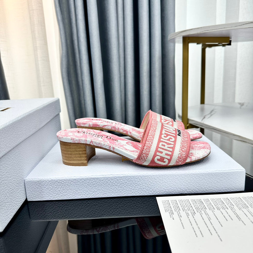 DIOR CD Mule Dway Heeled Slide 45mm Style 67