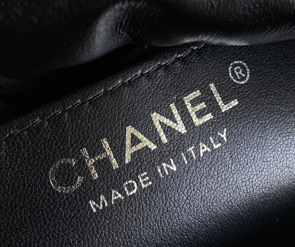 CHANEL HOBO MINI 20CM BLACK LAMBSKIN SHW
