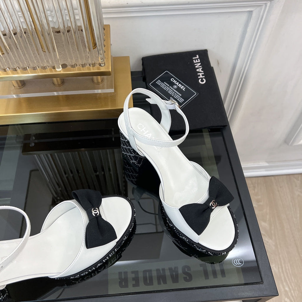 CHANEL high slingbacks white lambskin