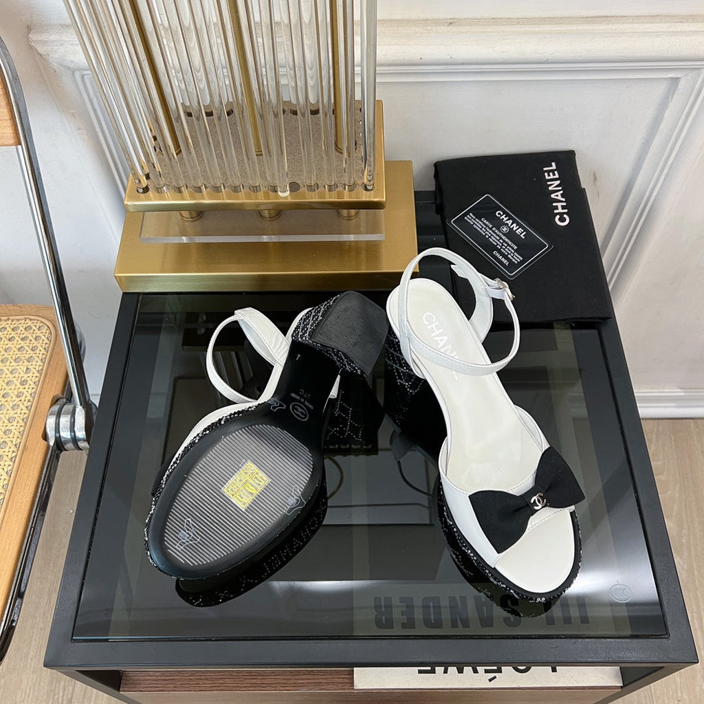 CHANEL high slingbacks white lambskin