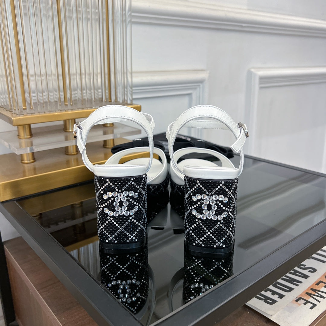 CHANEL high slingbacks white lambskin