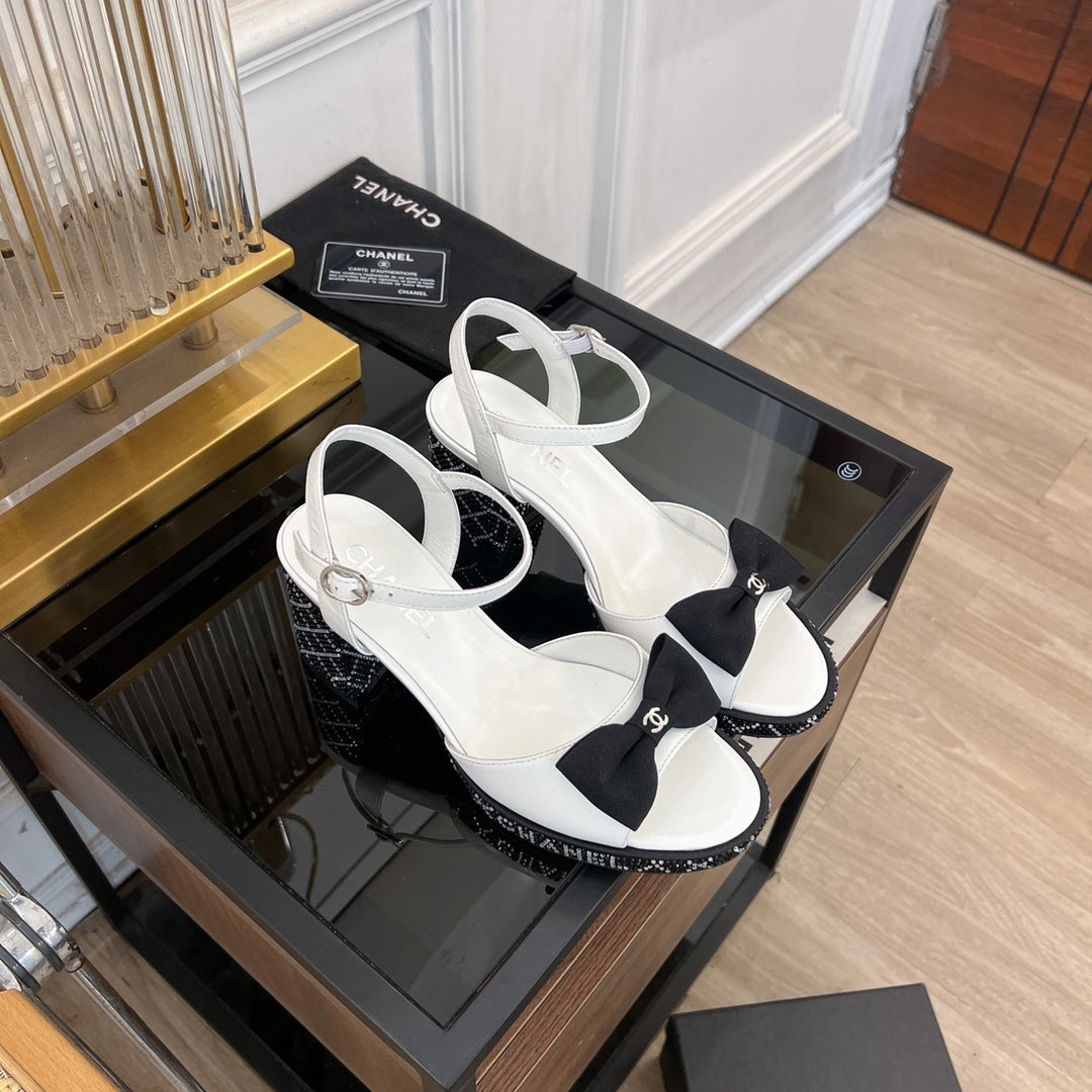 CHANEL high slingbacks white lambskin