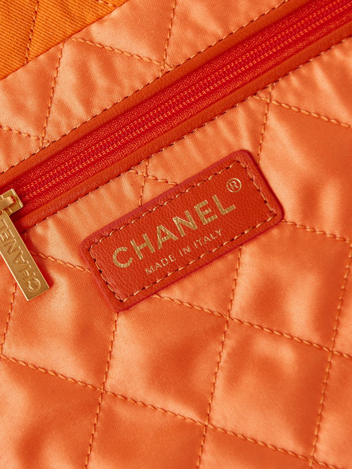 CHANEL CLASSIC MEDIUM 37 BAG IN SAFETY ORANGE CANVAS