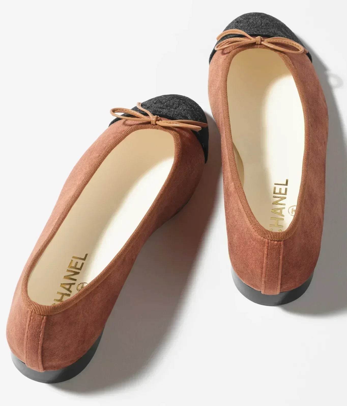 CHANEL ballet flats Brown Black Velvet