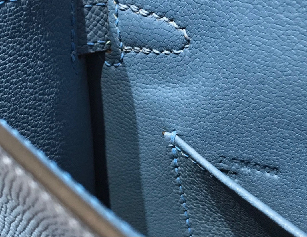 HERMES KELLY MINI 20 BLUE EPSOM GOLD HARDWARE