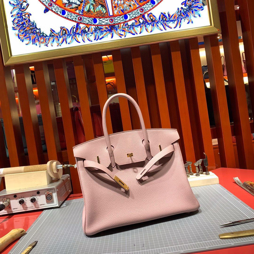 HERMES BIRKIN 30CM LIGHT PINK TOGO LEATHER GOLD HARDWARE