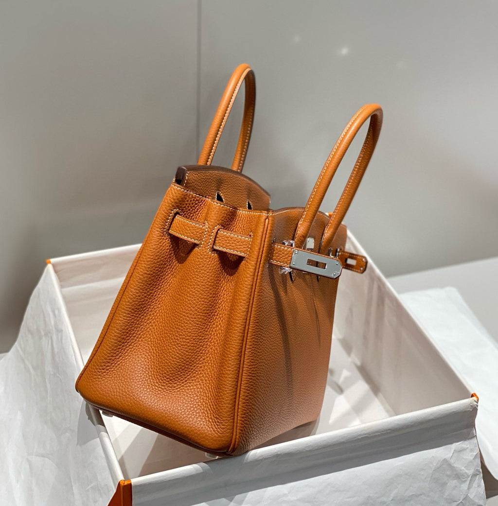 HERMES BIRKIN 30CM BROWN TOGO LEATHER SILVER HARDWARE