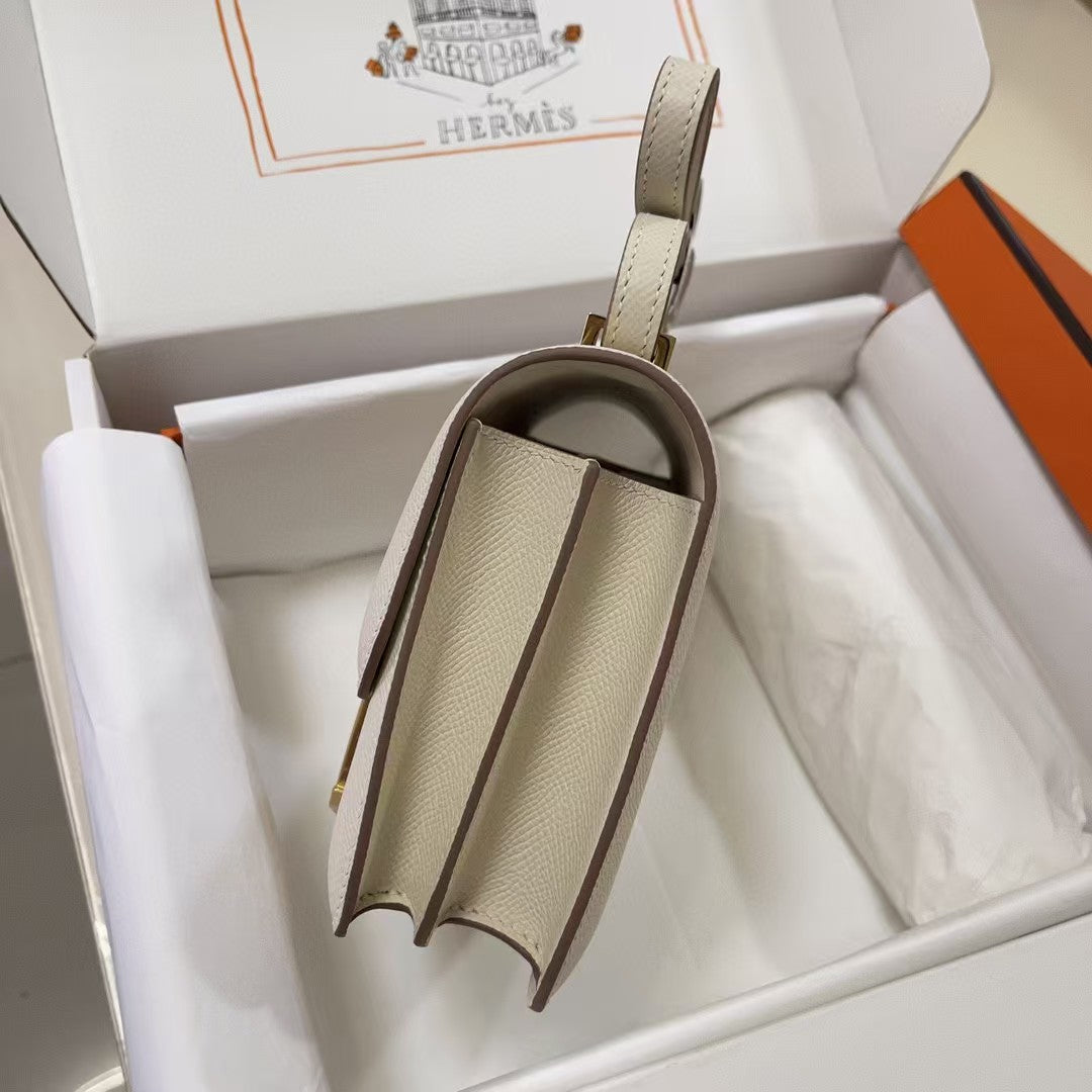 HERMES CONSTANCE 18 MILKY WHITE EPSOM GOLD HARDWARE