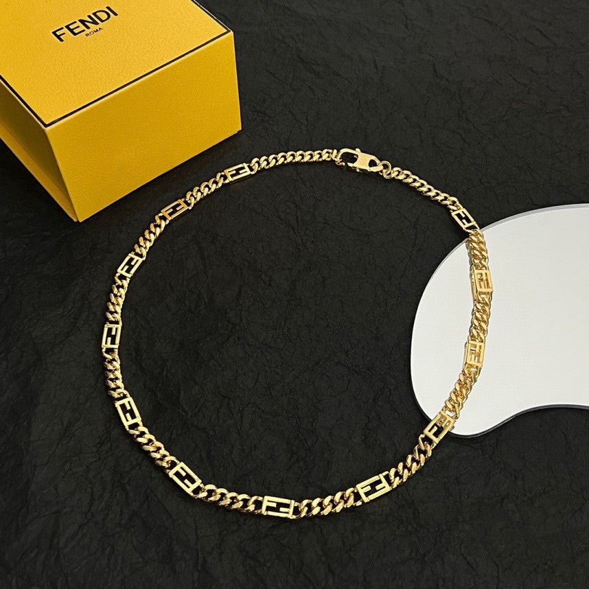 18K Fendi Baguette Chain Necklace
