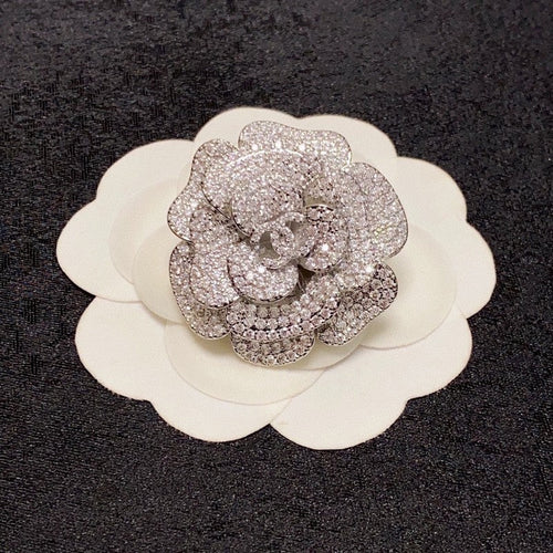 18K  Chanel Full Diamond Camellia Brooch