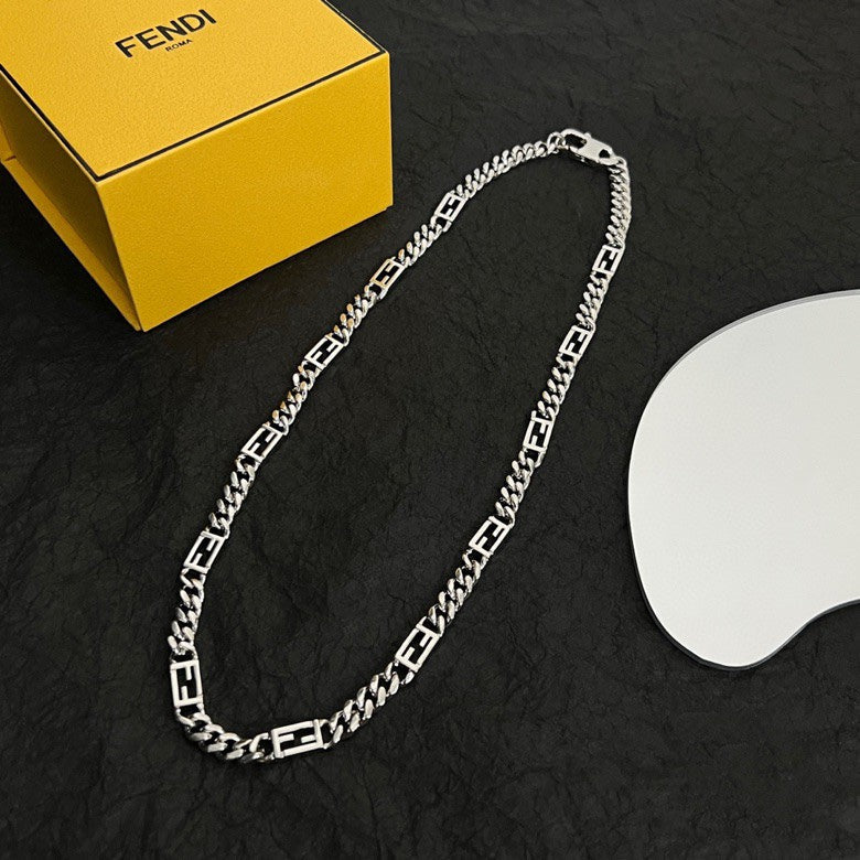 18K Fendi Baguette Chain Necklace