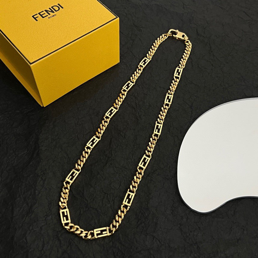 18K Fendi Baguette Chain Necklace