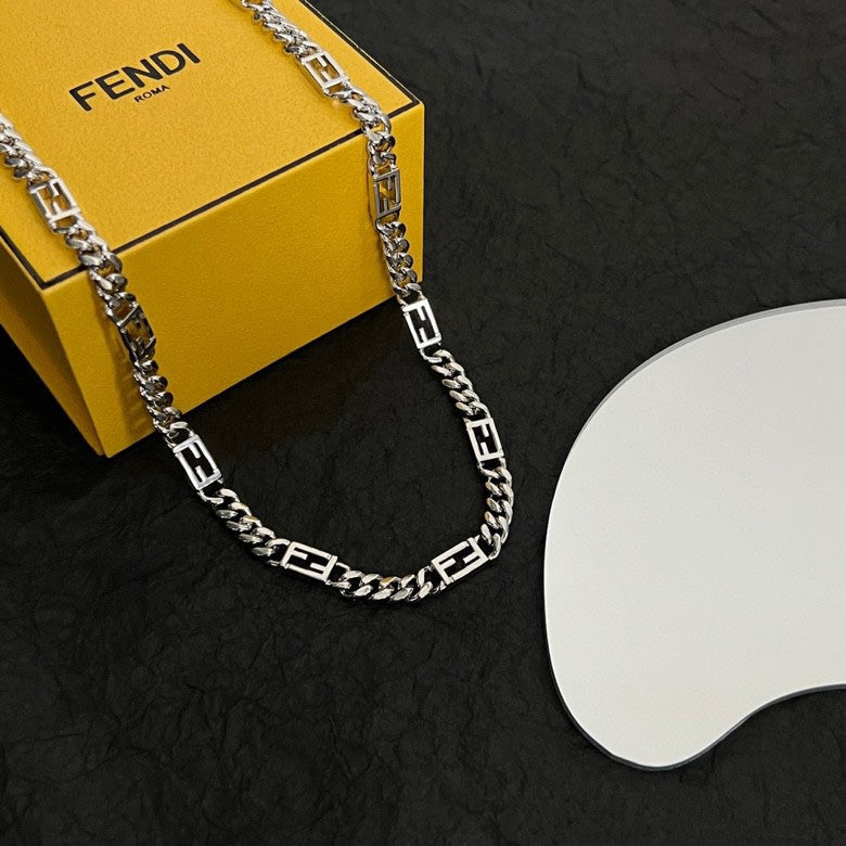 18K Fendi Baguette Chain Necklace