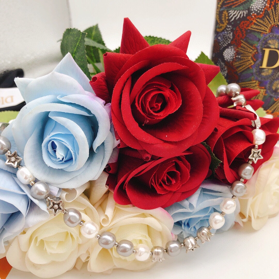 18K Dior Pearls And Stars Necklace