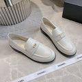 CHANEL 25S MOASINS IN WHITE CALFSKIN GOLD HARDWARE