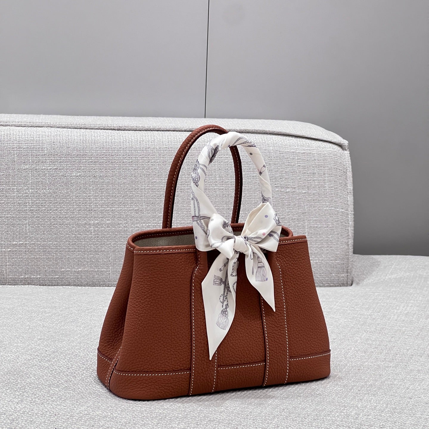 HERMES GARDEN PARTY 23CM IN UMBER BROWN CALFSKIN