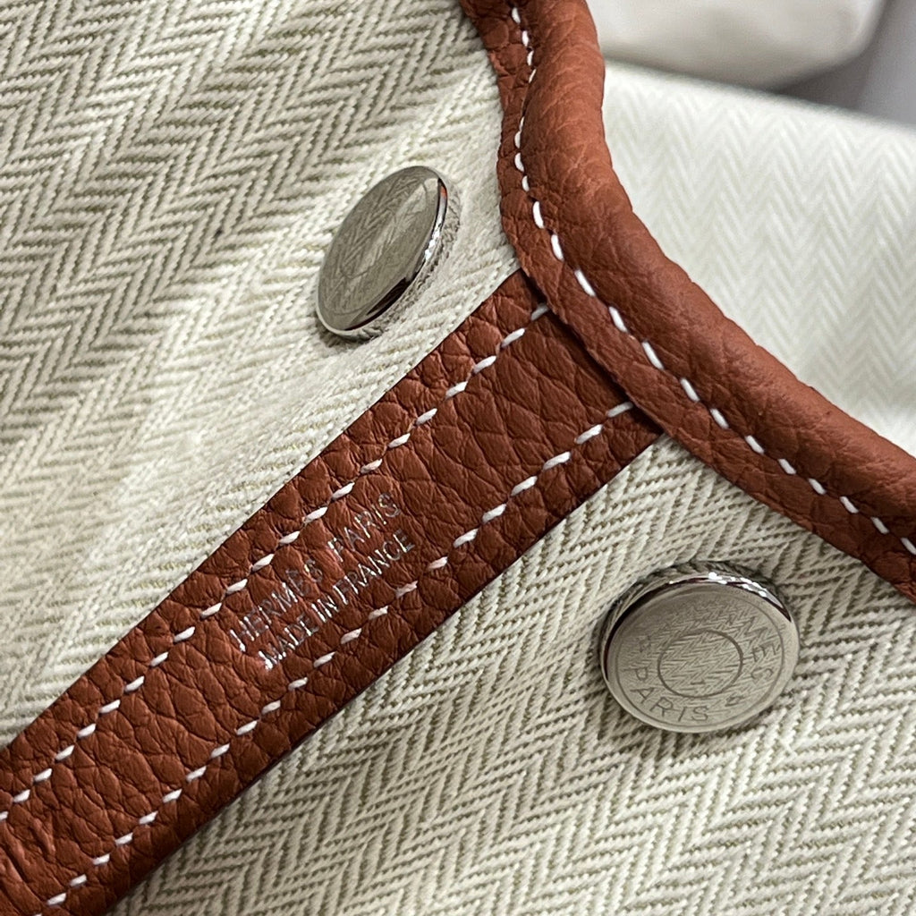 HERMES GARDEN PARTY 23CM IN UMBER BROWN CALFSKIN