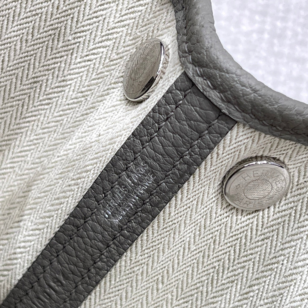 HERMES GARDEN PARTY 23CM IN GREY CALFSKIN
