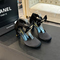 CHANEL HIGH MARRY JANE IN BLACK SATIN