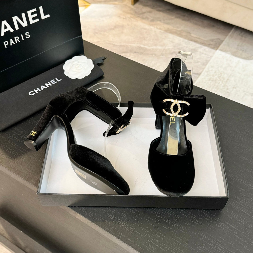 CHANEL HIGH MARRY JANE IN BLACK VELVET