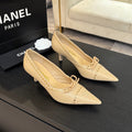CHANEL HIGH HEEL PUMP 65 MM IN FLAX YELLOW LAMBSKIN