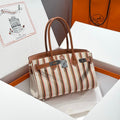 HERMES BIRKIN SHOULDER 29 IN GOLD CALFSKIN ÉCRU/BEIGE/FAUVE/ROSE POP/NOIR EMBROIDERY CANVAS