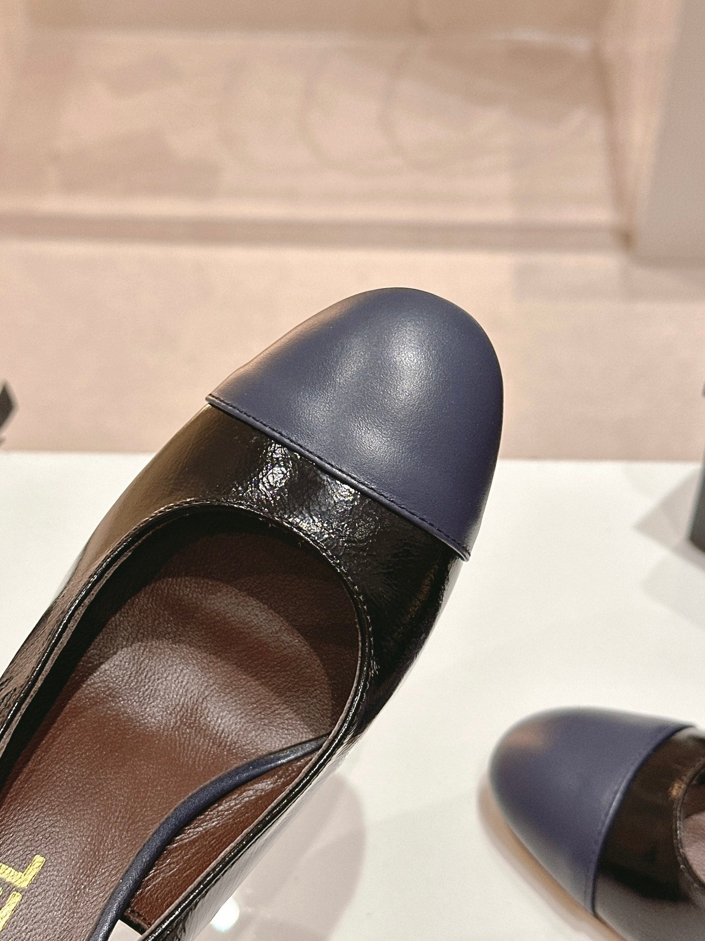 CHANEL HIGH SLINGBACKS BLACK MIX VIOLET SHEEPSKIN