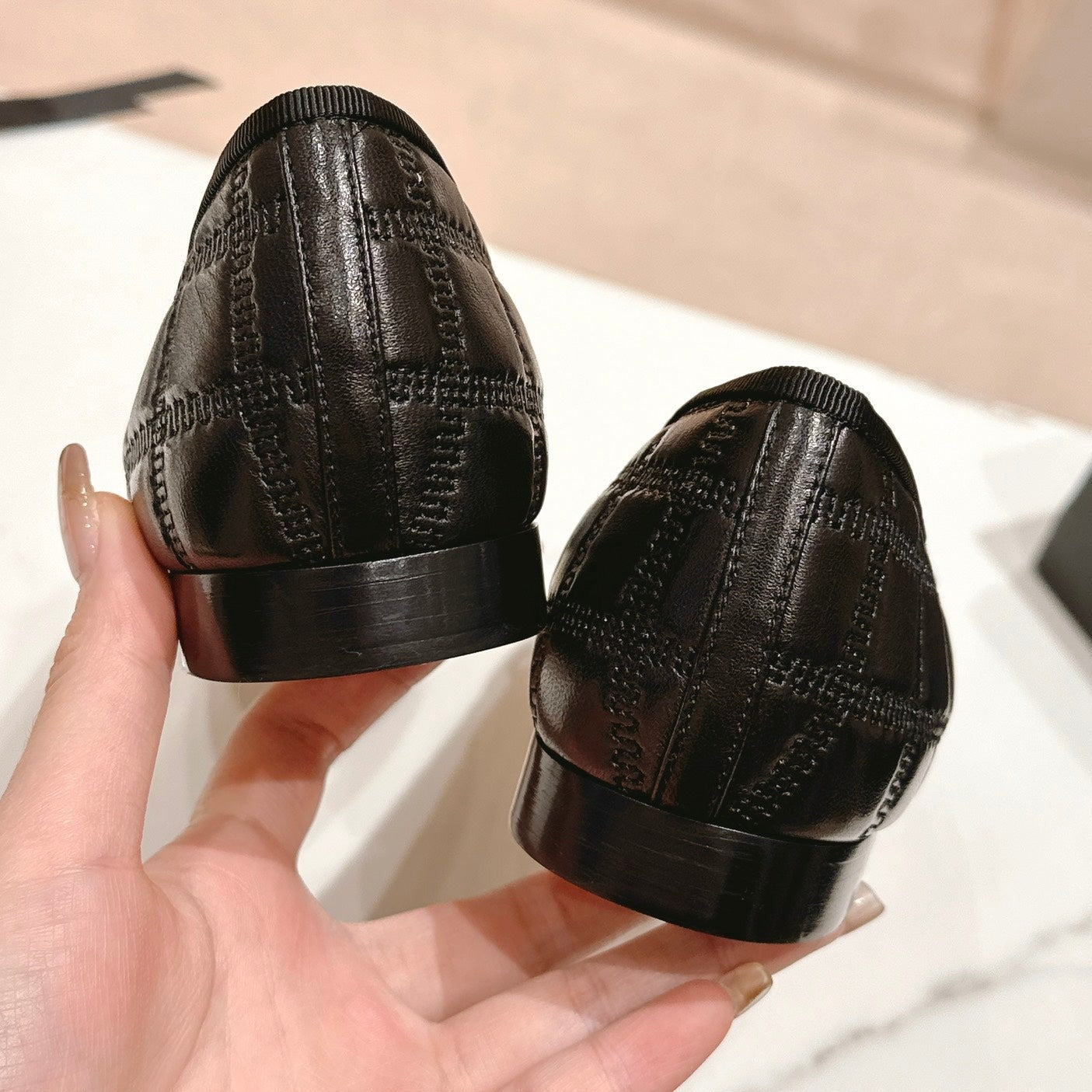 CHANEL Double C New Ballet Flats Black Lambskin