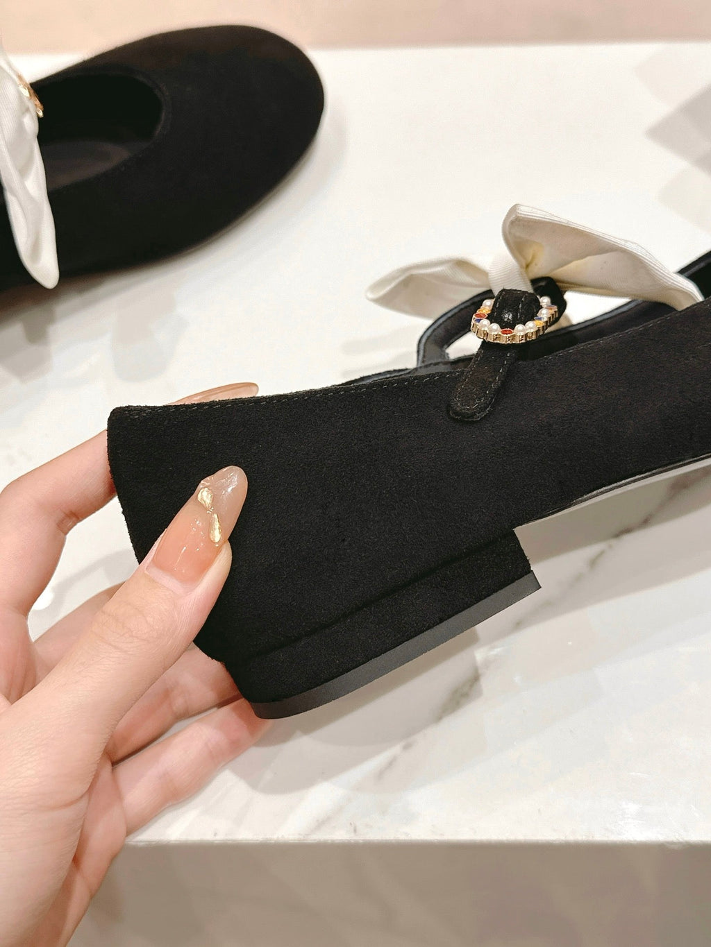 CHANEL MARY JANE SHOES BLACK CALFSKIN