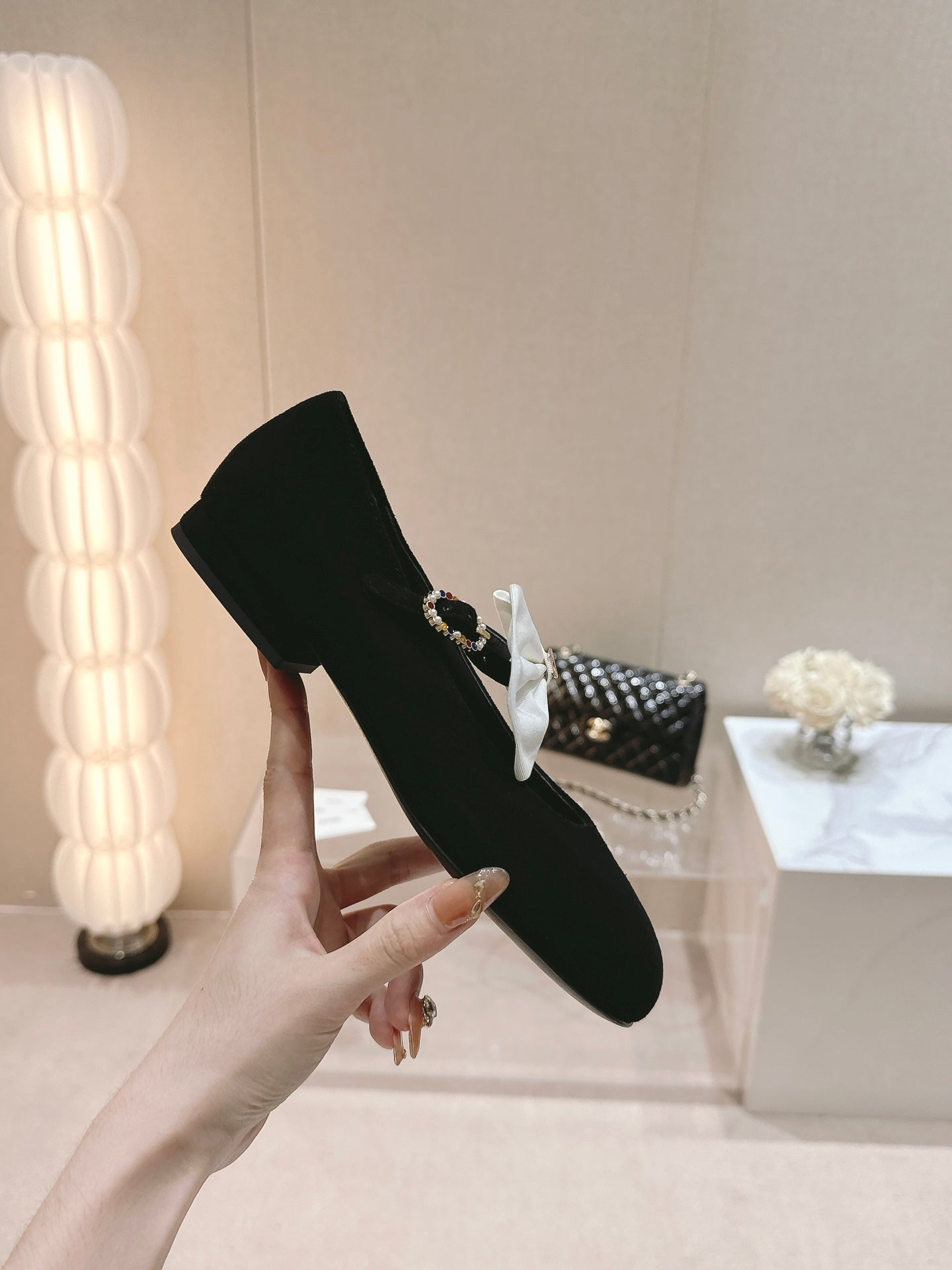 CHANEL MARY JANE SHOES BLACK CALFSKIN