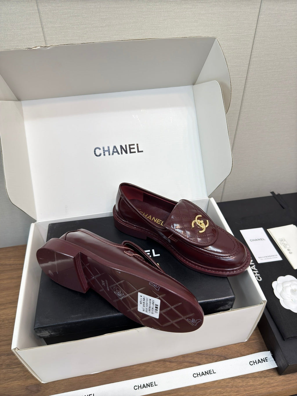 CHANEL MOASIN 2.5 CM IN MAHOGANY RED PREMIUM LAMBSKIN