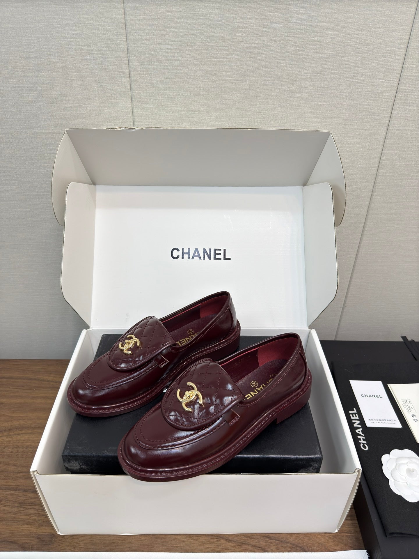 CHANEL MOASIN 2.5 CM IN MAHOGANY RED PREMIUM LAMBSKIN
