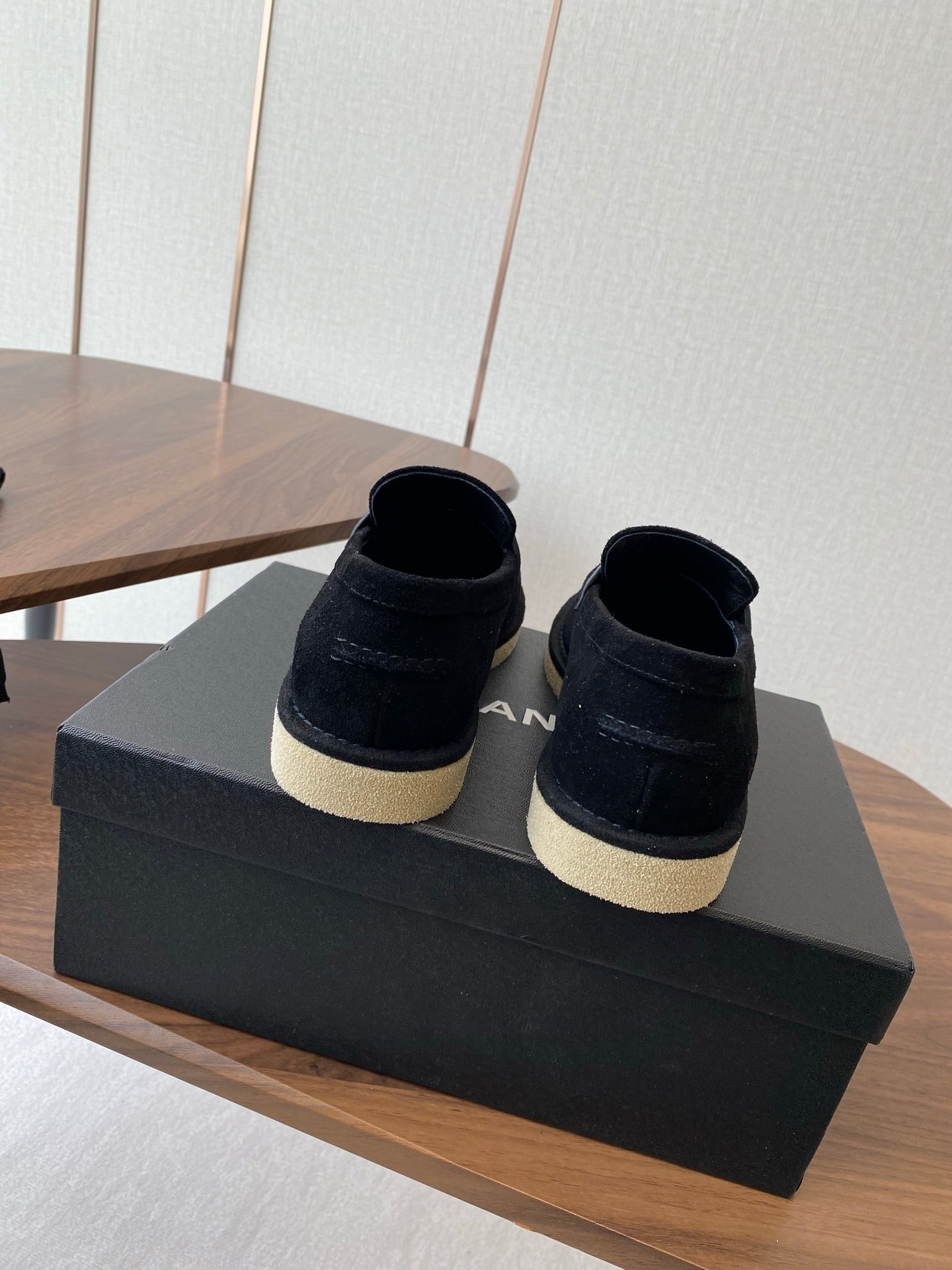 CHANEL LOAFERS IN BLACK SUEDE GOLD HARDWARE