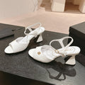 CHANEL HIGH HEELS SANDAL IN WHITE LAMBSKIN