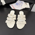 CHANEL 25C Three Strap Mule White Lambskin 233558