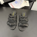 CHANEL 25C Three Strap Mule Black Lambskin 233557