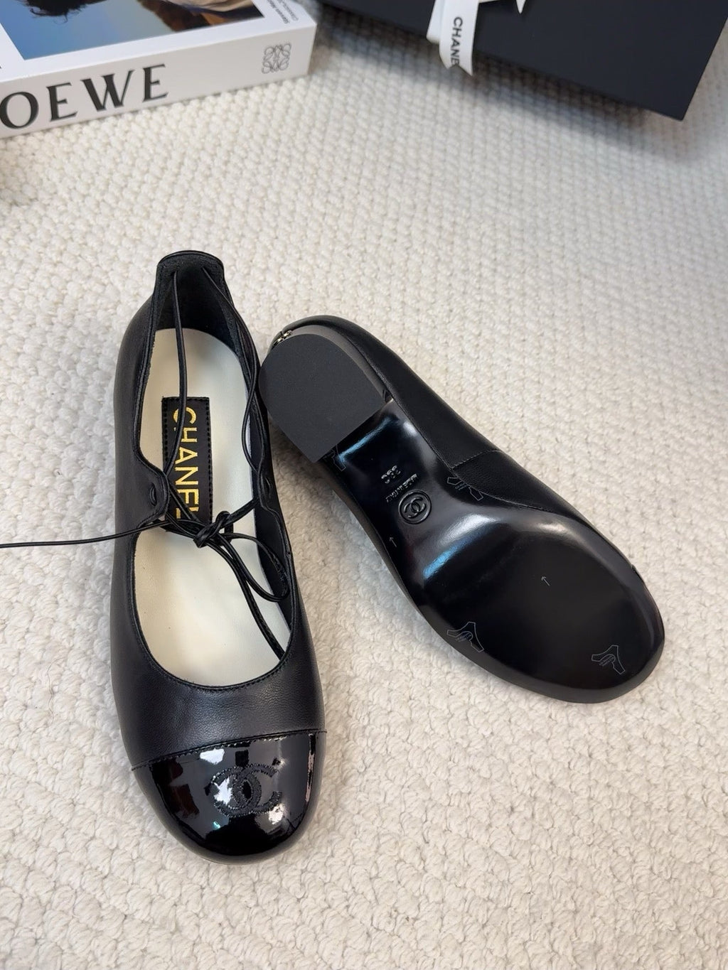 CHANEL MARY JANE PUMPS 55 MM IN BLACK LAMBSKIN