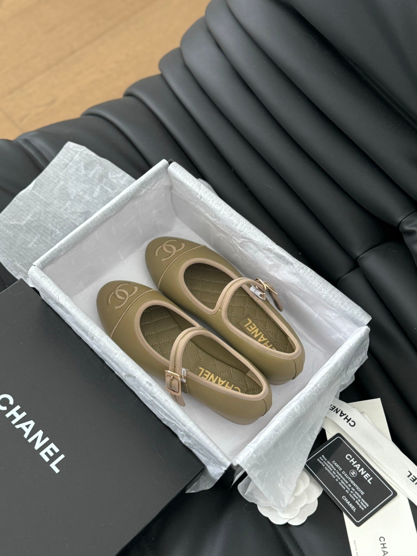 CHANEL MARY JANE SHOES BEIGE ECRU LAMBSKIN