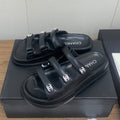 CHANEL DAD SANDAL IN BLACK LAMBSKIN MULE