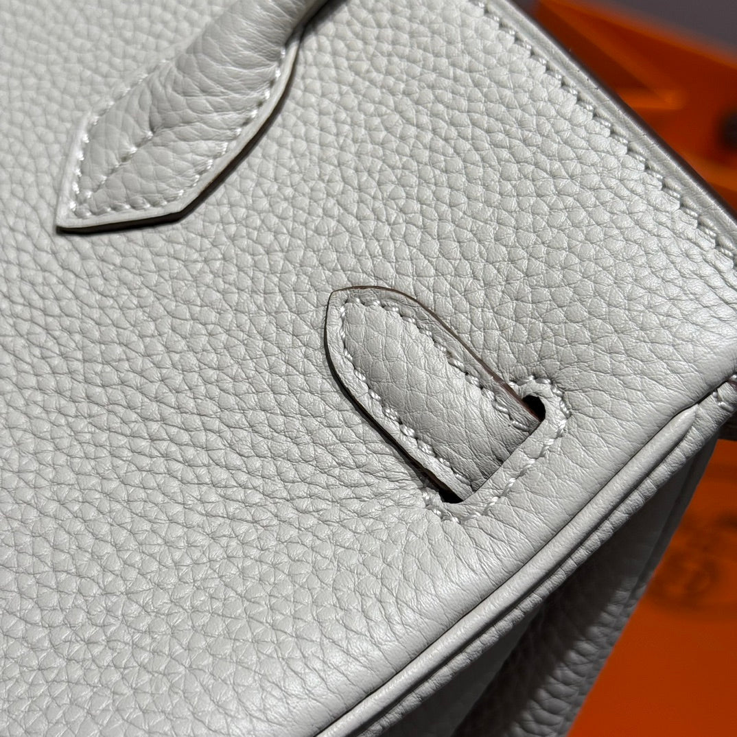 HERMES BIRKIN 25CM IN CREAM TOGO LEATHER SILVER HARDWARE