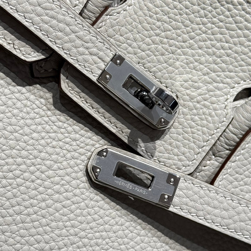 HERMES BIRKIN 25CM IN CREAM TOGO LEATHER SILVER HARDWARE