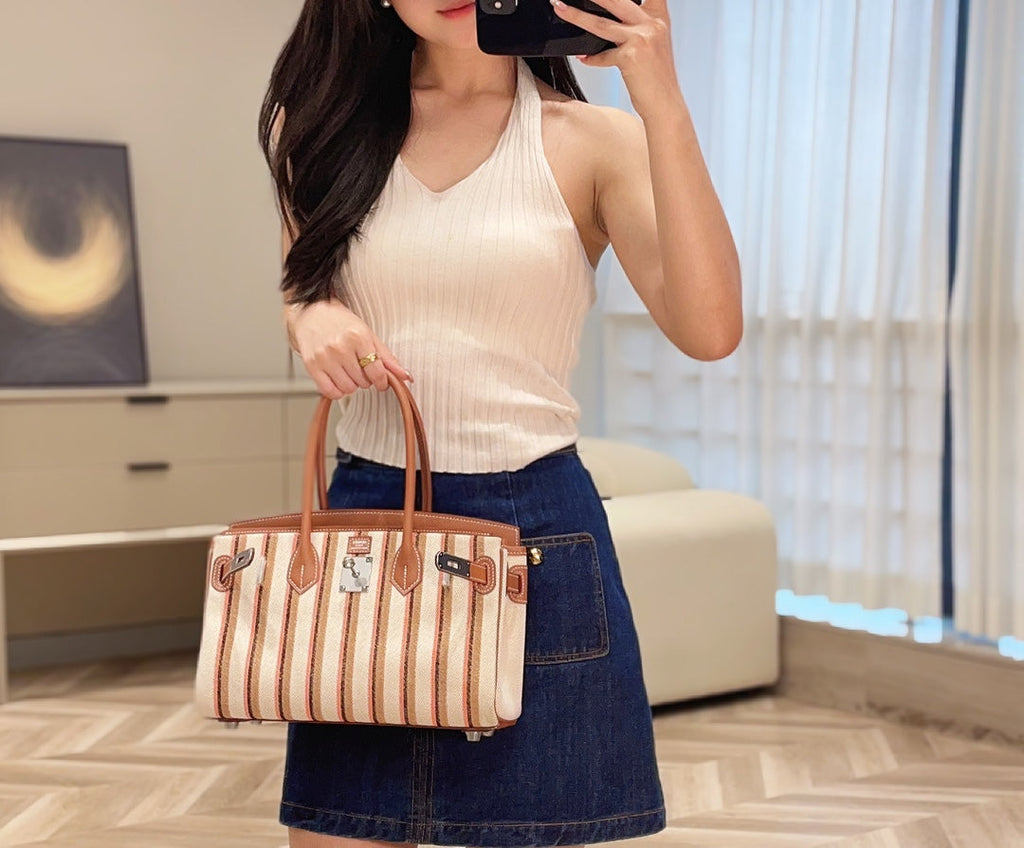 HERMES BIRKIN SHOULDER 29 IN GOLD CALFSKIN ÉCRU/BEIGE/FAUVE/ROSE POP/NOIR EMBROIDERY CANVAS