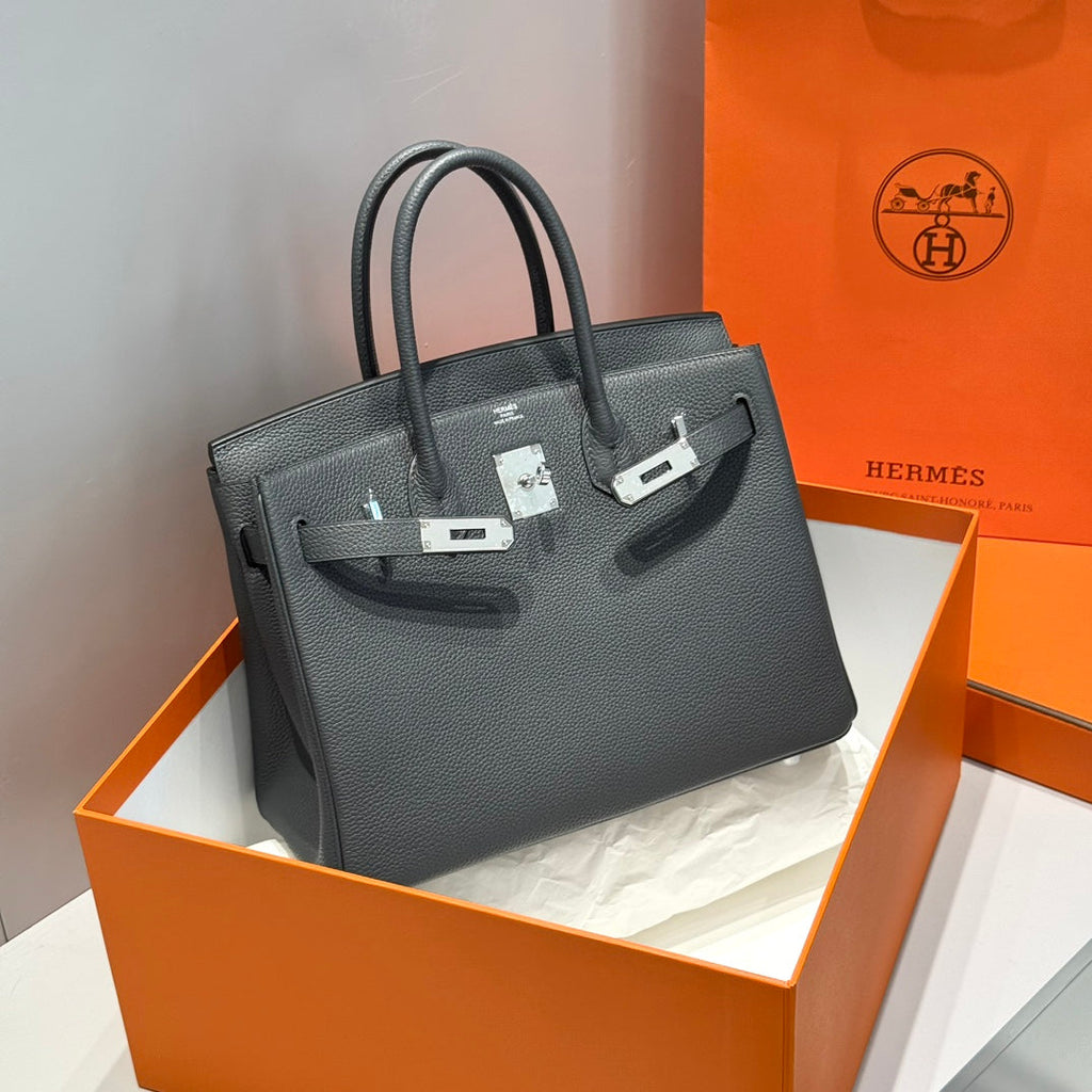 HERMES BIRKIN 30CM Graphite Gray TOGO SILVER HARDWARE